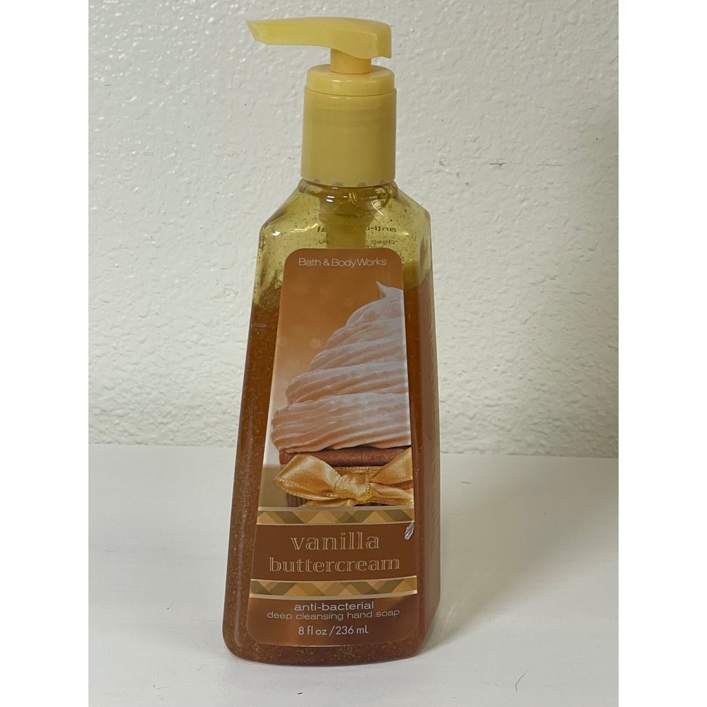 Bath & Body Works Hand‎ Soap 8oz Brown New Vanilla Buttercream Anti-Bacterial